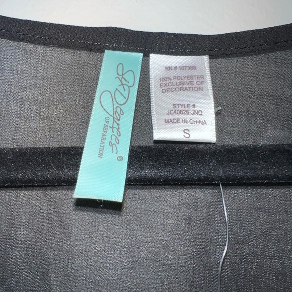 Black Blouse with beaded embellishments. Size Small. NWT. Top is slightly sheer. - Picture 2 of 4